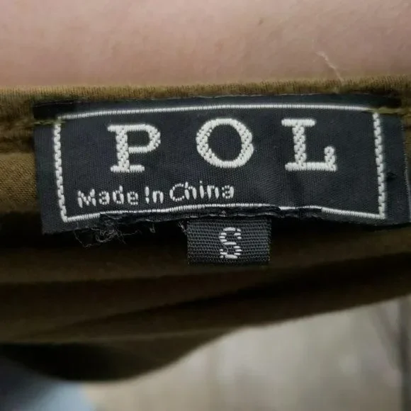 POL Olive Green Tunic small‎ dolman Dress blouse - Picture 8 of 8